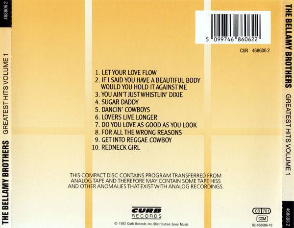 The Bellamy Brothers Greatest Hits : Back